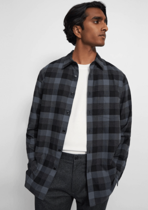 Theory Irving Hunter Plaid in Black Multi