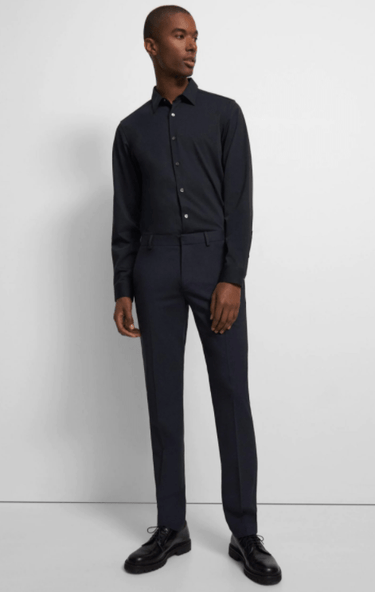 Theory Sylvain Shirt in Structure Knit Black - Estilo Boutique