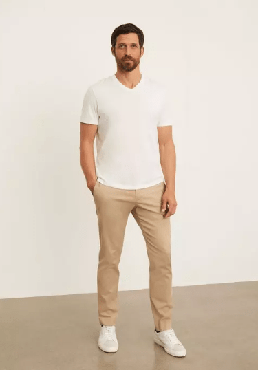 Vince V-Neck Pima Cotton Tee in Optic White - Estilo Boutique