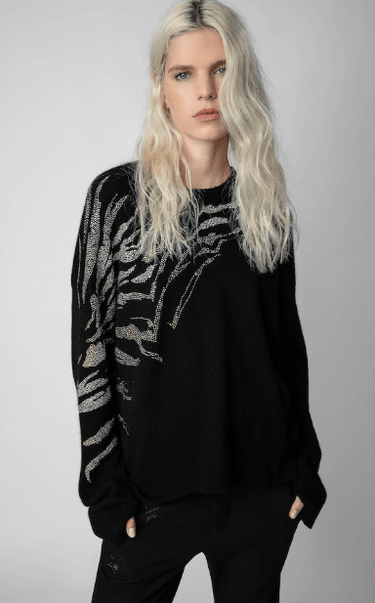 Zadig & Voltaire Markus Tiger Sweater in Noir - Estilo Boutique