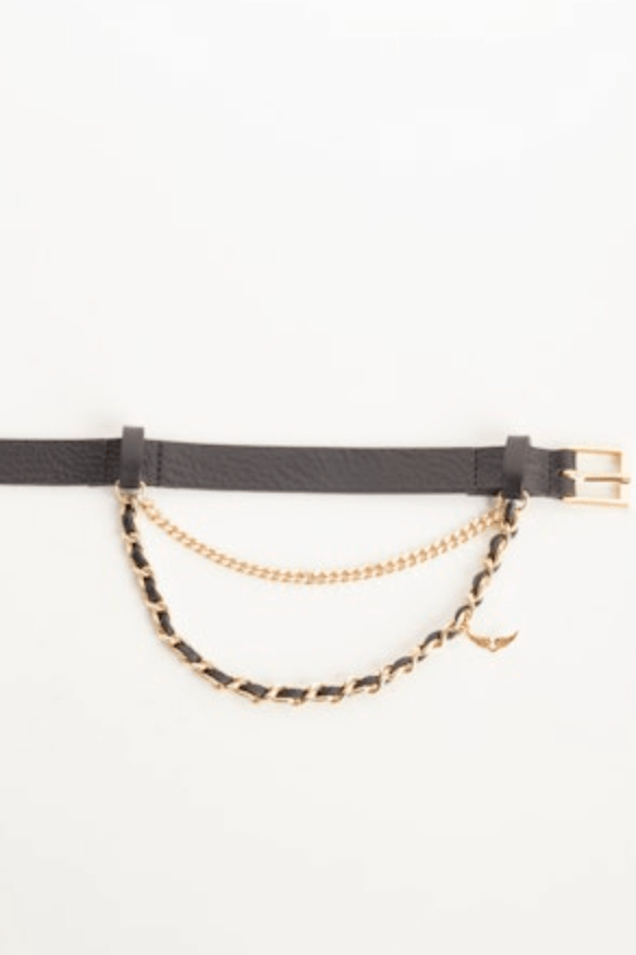 Zadig & Voltaire Rock Chain Belt Leather in Noir - Estilo Boutique