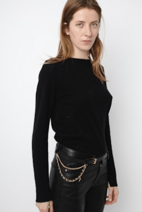 Zadig & Voltaire Rock Chain Belt Leather in Noir - Estilo Boutique