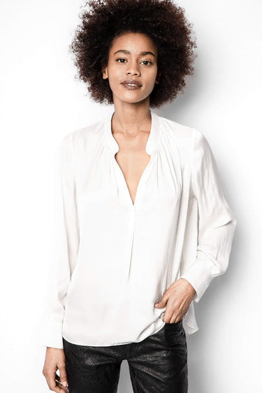 Zadig & Voltaire Tink Satin Perm in White - Estilo Boutique