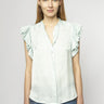 Zadig & Voltaire Tiza Satin Shirt in Celadon - Estilo Boutique