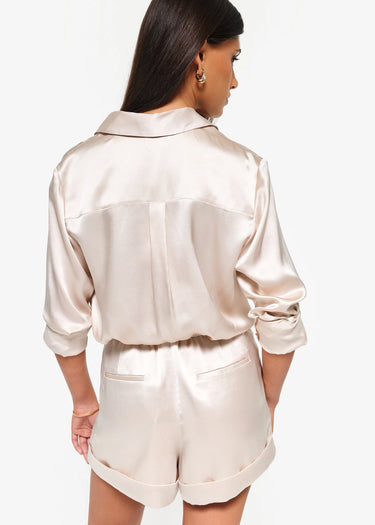 Cami NYC Crosby Silk Blouse in Oat