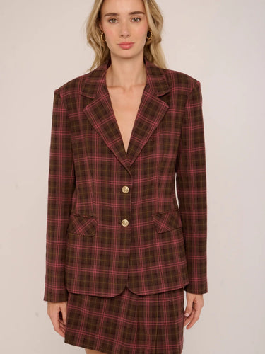 Love the Label Kaye Jacket in Mocha Plaid