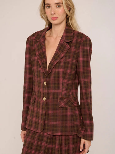 Love the Label Kaye Jacket in Mocha Plaid