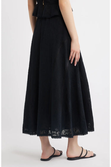Cleobella Gossamer Midi Skirt in Black