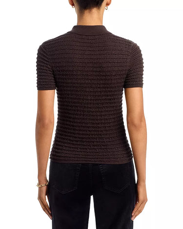 Frame The Smocked Polo in Chestnut