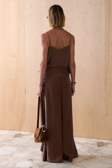 Sancia The Luna Cupro Pants in Truffle