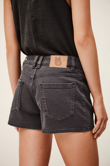 ba&sh Reno High Waisted Shorts in Gray