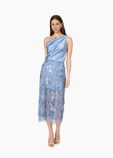 Cami NYC Aylin Sequin Lace Midi Skirt in Mist