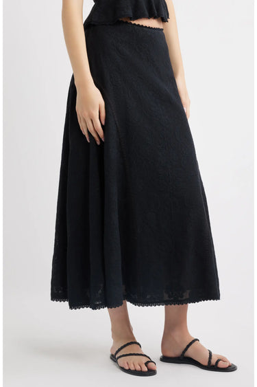 Cleobella Gossamer Midi Skirt in Black