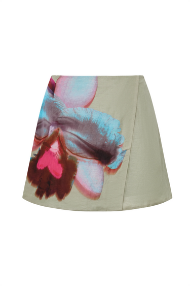 AMUR Orielle Asymmetrical Skirt in Sage Orchid