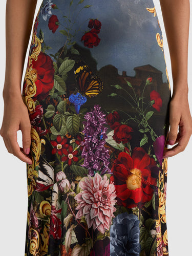 Alice + Olivia Milta Mermaid Slip Dress in Alpine Dawn