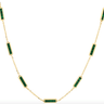 9 Bar Inlay Dainty Necklace Malachite in 14kt Gold - Estilo Boutique