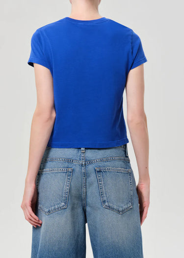 Agolde Adine Shrunken Tee In Cobalt