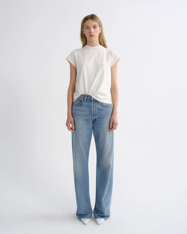 Agolde Bryce Cap Sleeve Tee in Bone
