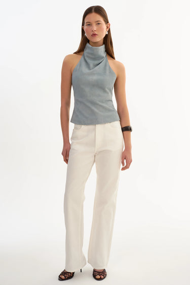 Lamarque Alva Halterneck Top in Distressed Blue
