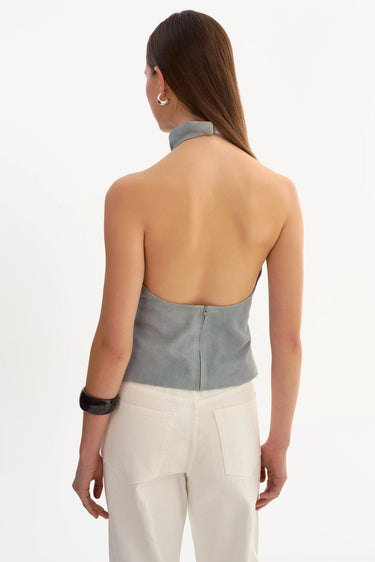 Lamarque Alva Halterneck Top in Distressed Blue