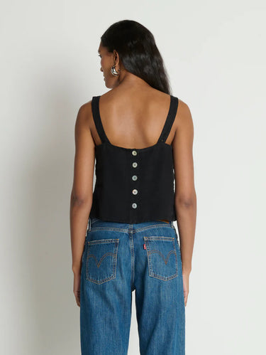Nation Annie V Neck Top in Jet Black