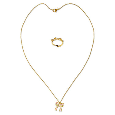 Iscream Beautiful Bows Ring Necklace Set