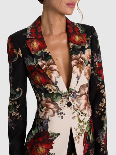 Alice + Olivia Breann Fitted Blazer in Floral Radiance