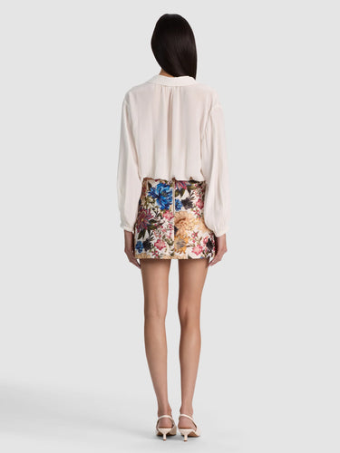 Alice + Olivia Rubi Mini Skirt in Fallen Petals