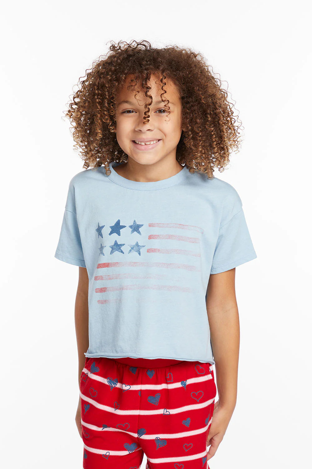 Chaser Kids Flag Tee in Clear Sky