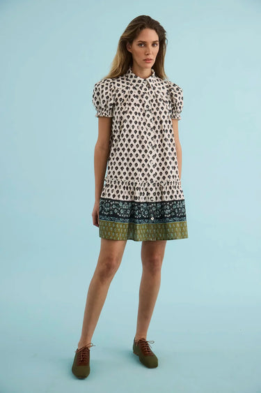Hunter Bell Drifter Mini Dress in Thistle Vine Cream