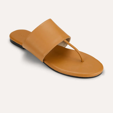 Yosi Samra Ella Leather Thong Sandal in Whiskey