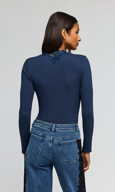 Generation Love Lady Lace Combo Top in Peacock