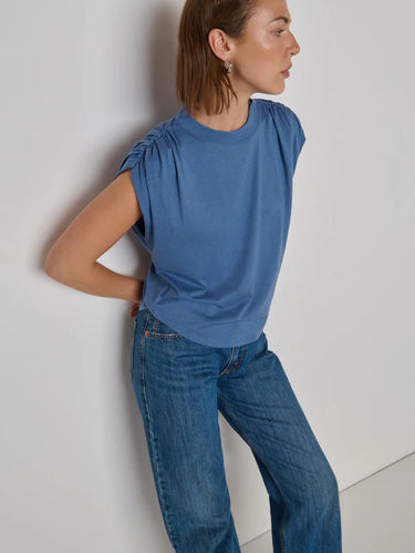 Nation Frankie Muscle Tee in Bella Blue