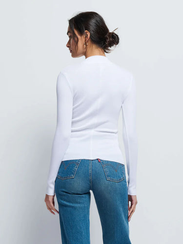 Nation Gina Slim Mock Neck in White