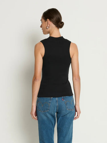 Nation Joan Sleeveless Mock Neck in Jet Black