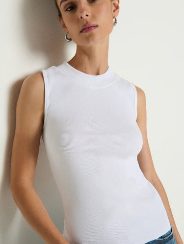 Nation Joan Sleeveless Mock Neck in White