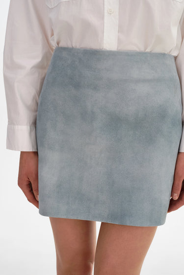 Lamarque Jorden Suede Mini Skirt in Distressed Blue