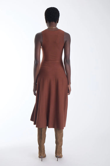 Karina Grimaldi Ariene Knit Dress in Cooper Cedar
