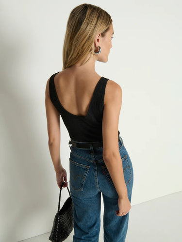 Nation Kimmy Smocked Tank in Jet Black