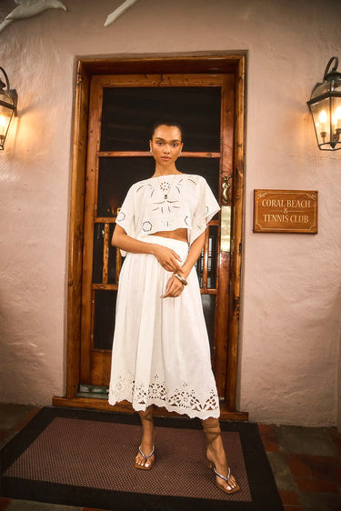 Hunter Bell Tatum Skirt in White