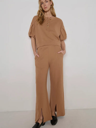 Nation Lincoln Front Silk Knit Pant in Palo Santo