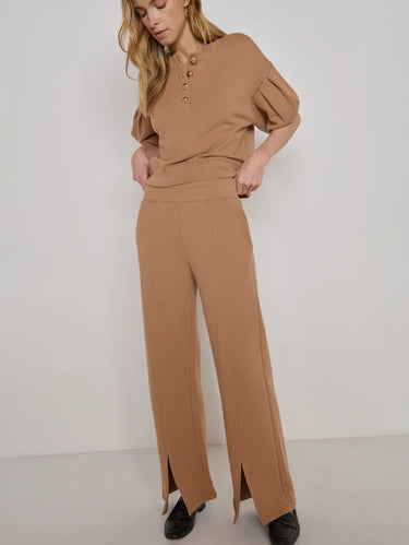Nation Lincoln Front Silk Knit Pant in Palo Santo
