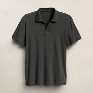 James Perse Luxe Lotus Jersey Polo in Carbon