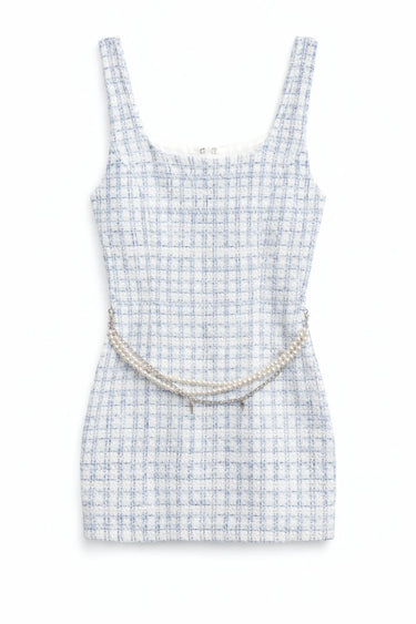 Katie J NYC Miranda Tween Chain Dress 0n Blue Boucle