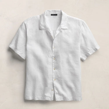 James Perse Lightweight Linen Short Sleeve Shirt in White