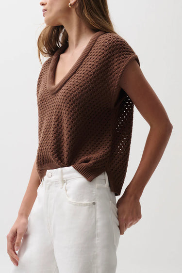 Pistola Beck Open Knit Sweater in Java