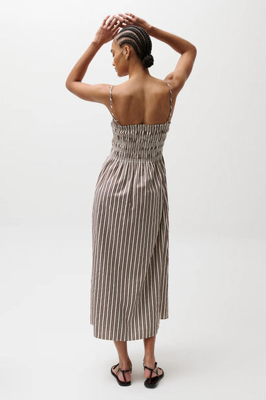 Pistola Bianca Shirred Bodice Dress in Java Stripe