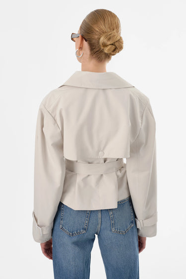 Lamarque Quinn Cropped Trench Coat in Whisper White
