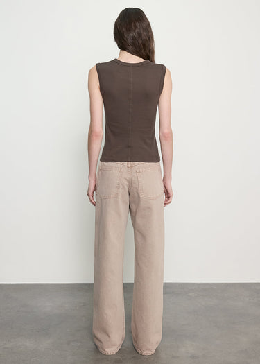 Enza Costa Supima Cotton New Classic Sleeveless Tee in Espresso