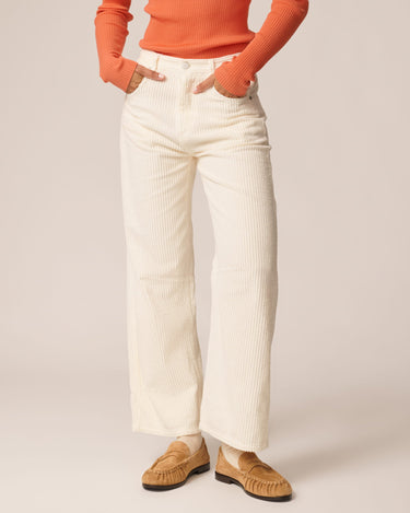 Oncept Selma Corduroy Pant in Ivory